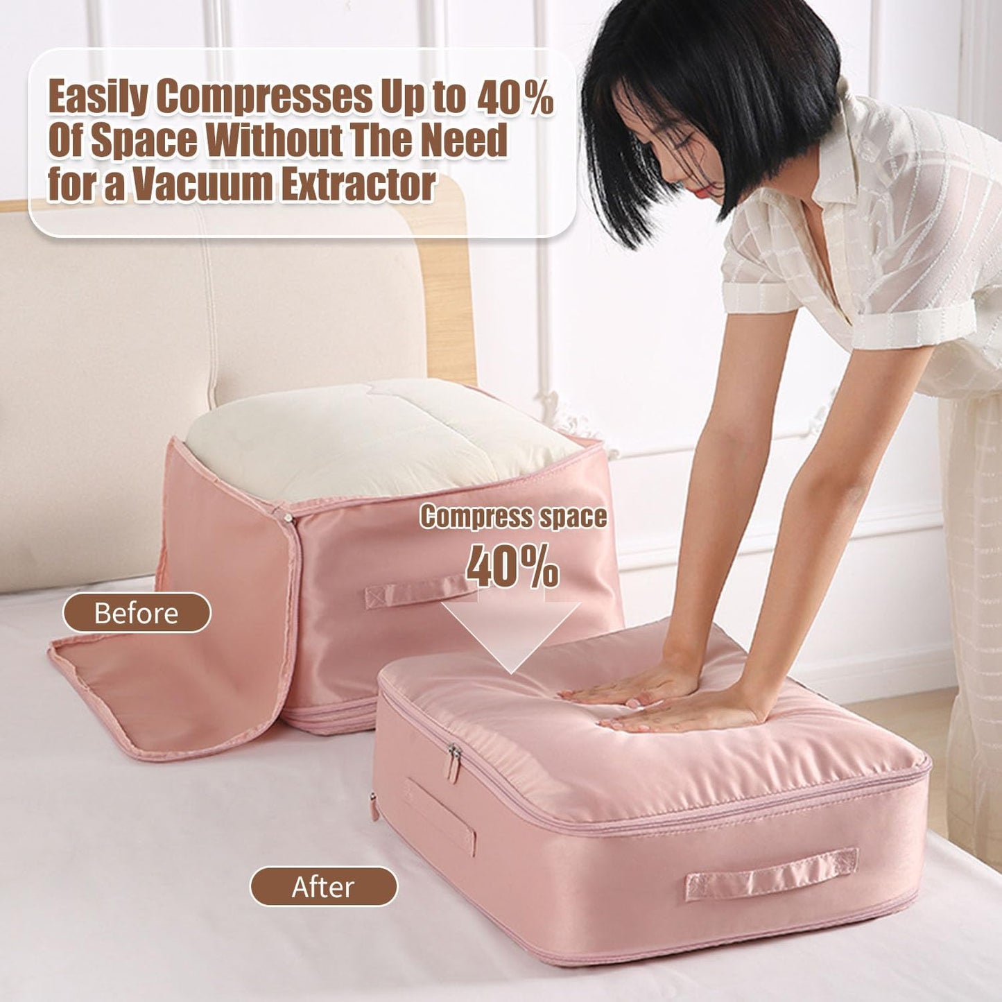 Storage Space Saving Self Compression Organizer