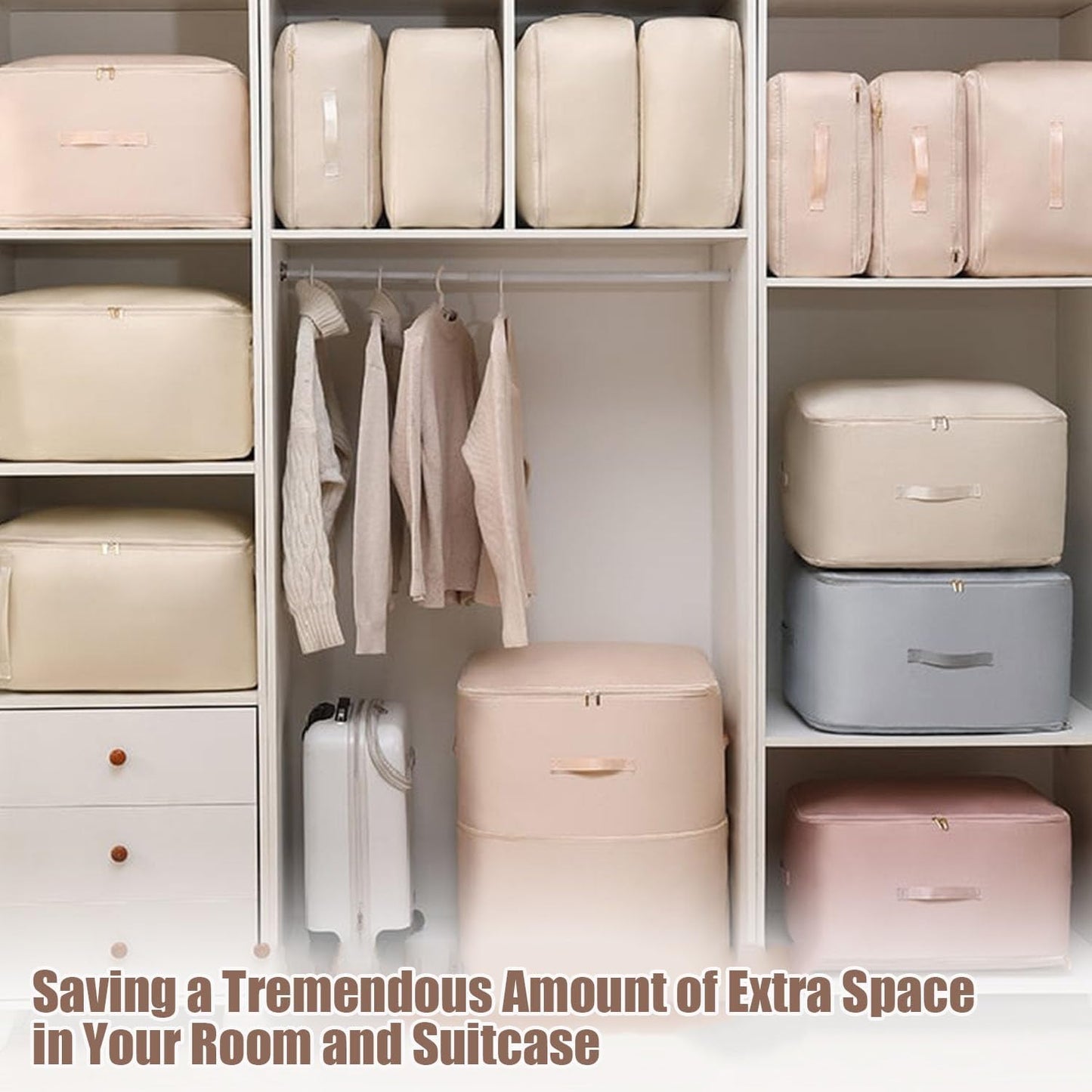 Storage Space Saving Self Compression Organizer