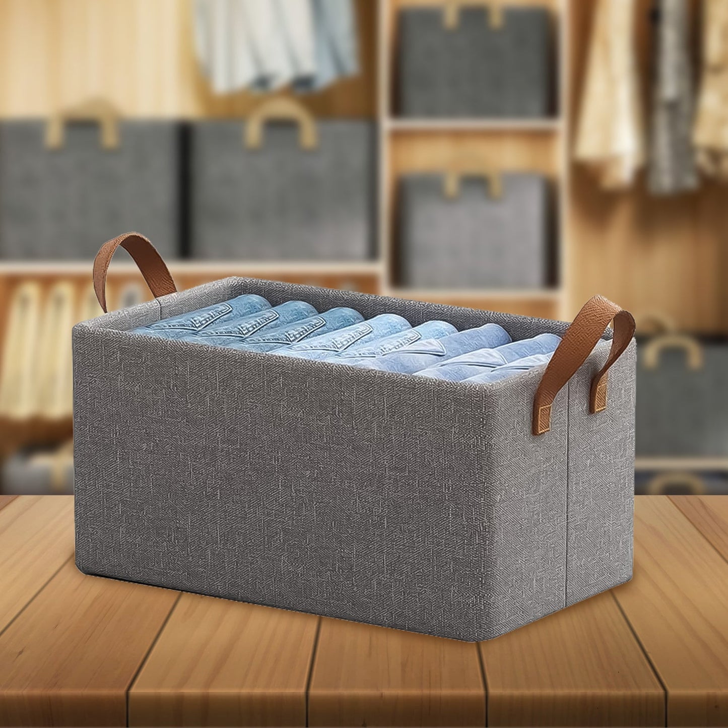 Foldable Wardrobe Organizer with Durable Handles (Pack of 6)