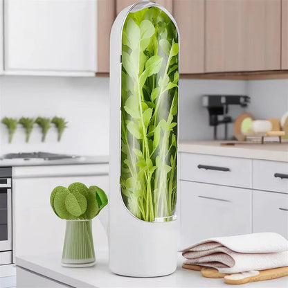 Herb Saver Pods 🌿 Best Storage Container for Freshest Produce + FREE Stainless Steel 5-Blade Herb Scissors