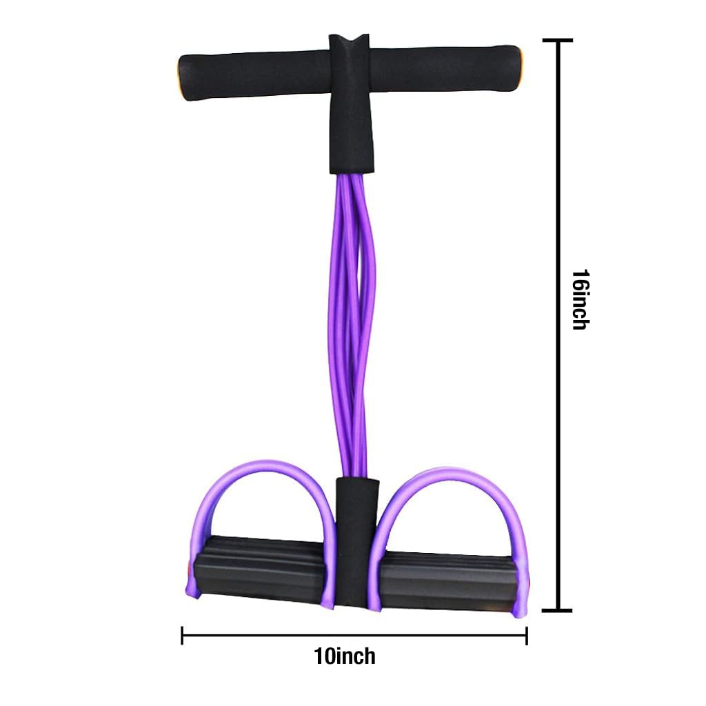 Natural Latex 6-Tube Elastic Yoga Pedal Puller Tension Rope Fitness Equipment, for Abdomen/Waist/Arm/Leg Stretching Slimming