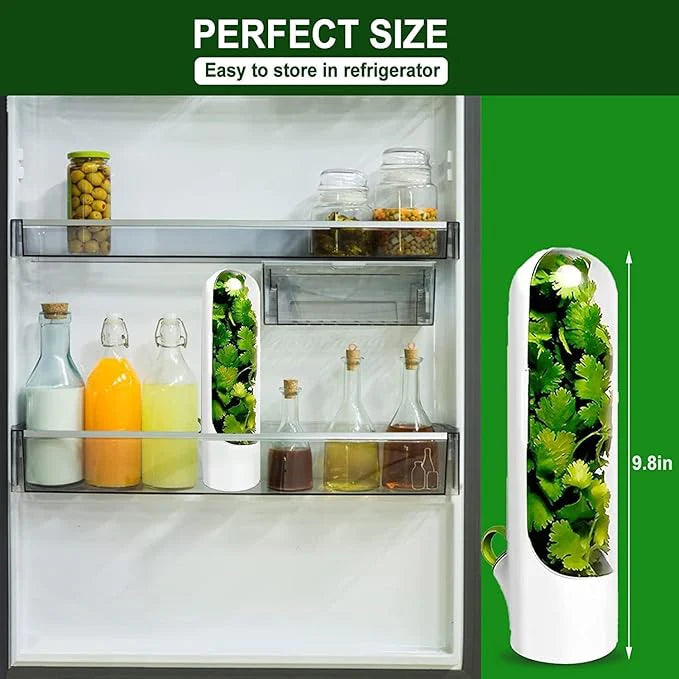 Herb Saver Pods 🌿 Best Storage Container for Freshest Produce + FREE Stainless Steel 5-Blade Herb Scissors