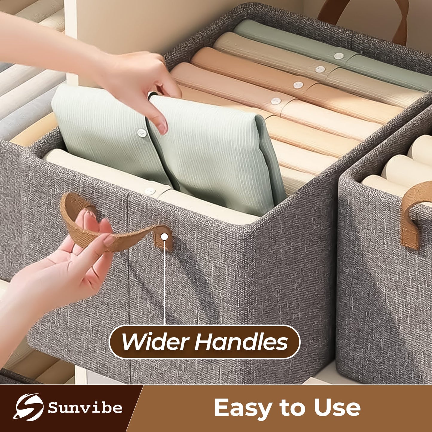 Foldable Wardrobe Organizer with Durable Handles (Pack of 6)