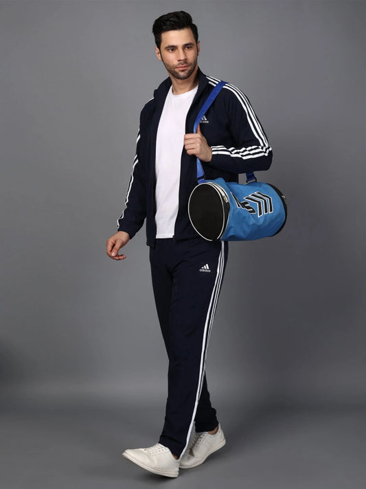 Adidas Half Striped Men Black Tracksuit - Jacket & track-pants