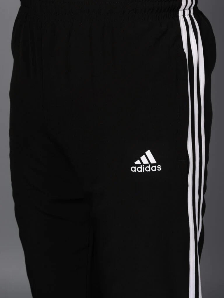 Adidas Half Striped Men Black Tracksuit - Jacket & track-pants